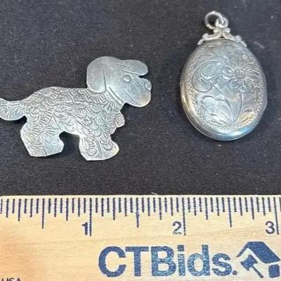 Sterling Locket and Pin