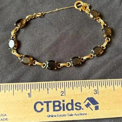 Holy Smoky Quartz!! 12K Gold Smoky Quartz Bracelet 
