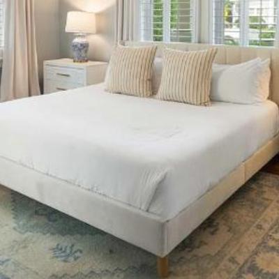 Sale Photo Thumbnail #12: King Velvet Upholstered Bed (Primary Bedroom) $600