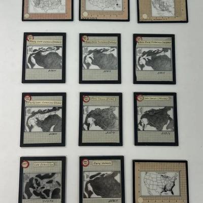Vintage Glass Slides W/ Metal Frames (12) Prehistoric