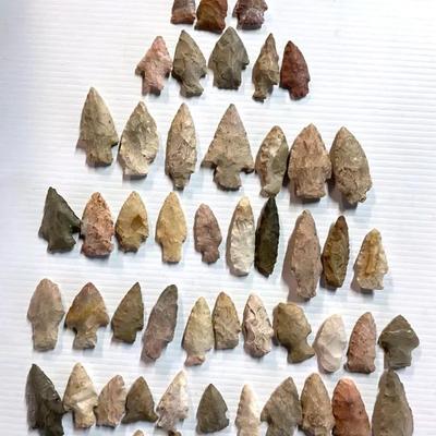 Collection Of Projectile Points (53) Late Archaic Age; 4000-1200 BC