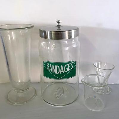 Vintage Profex Medical Apothecary Jar With Measuring Beakers