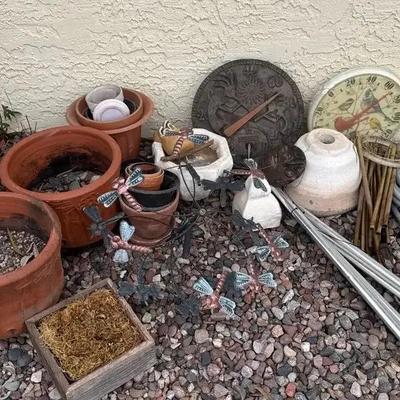 Outdoor Decor - Clay Pots, Windchimes, Yard Decor, Heavy Ceramic Fountain