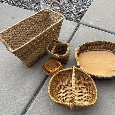 Woven Decor Baskets - Light Colors, Various Sizes