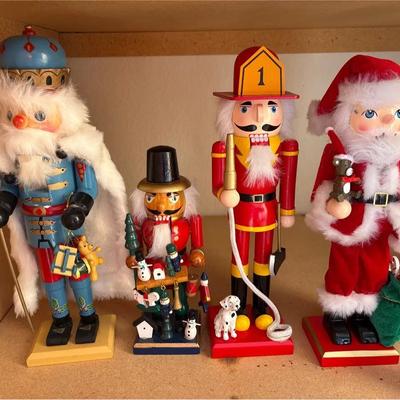 Wooden Christmas Nutcrackers - Toy Soldiers (2), Fireman, Santa
