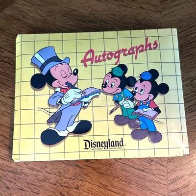Vintage Disneyland Autograph Book - Yellow, Signed By Captain Hook, Smee & Tigger