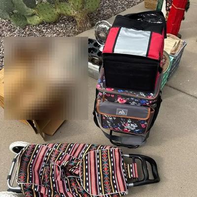 Rolling Insulated Bags (2) & Personal Insulated Bag - Floral & Aztec Prints