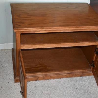 oak table, tv stand with storage