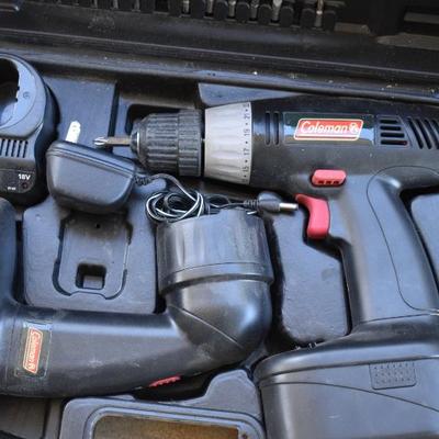 Coleman cordless drill in case