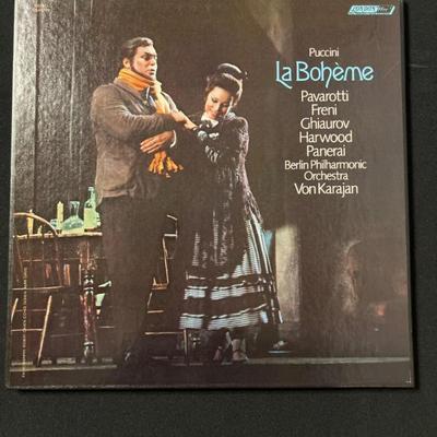 Puccini La Bohème Pavarotti, Freni, Karajan LP Set–Berlin Philarmonic