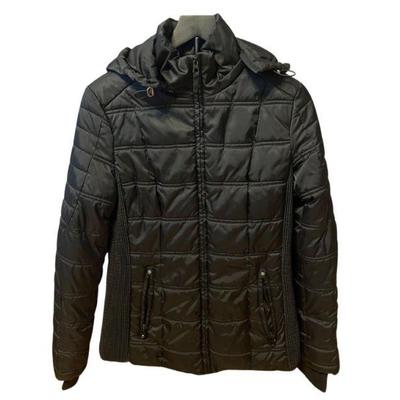 Nautica Hooded Quilted Puffer Jacket, Black - Medium