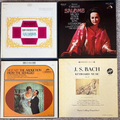 Four Classical Vinyl Record Sets–Mozart, Bach & Strauss with Booklets