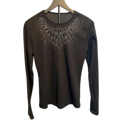 Sparkle Meets Soft Structure - Bedazzled Ribbed Top (Size S)