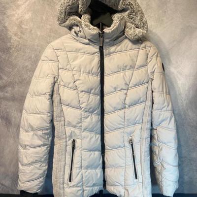 Nautica Women’s Quilted Zip Jacket with Plush Hood Lining