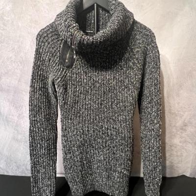 Patty Boutik Textured Knit Sweater with Asymmetrical Zip Collar