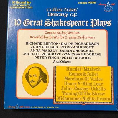 Vinyl 33 RPM Record Set: 10 Great Shakespeare Plays