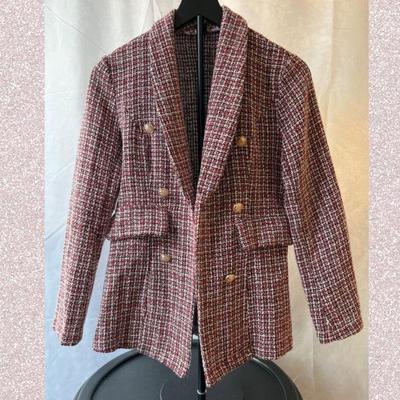 SHEIN Tweed Open Front Blazer - Size small (4)