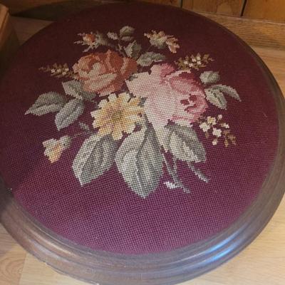 Sale Photo Thumbnail #107: Needlepoint Foot Stool