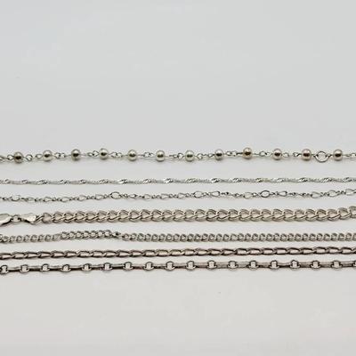 Sterling 925 7pc Bracelet Anklet Lot All Wearable