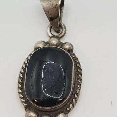 Onyx Sterling Southwest Pendant 925 Silver