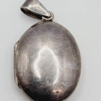 Sterling Silver Locket Pendant - No Monogram 