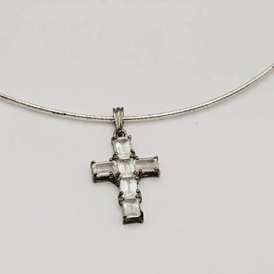 Sterling Cross Pendant Necklace 925 Silver