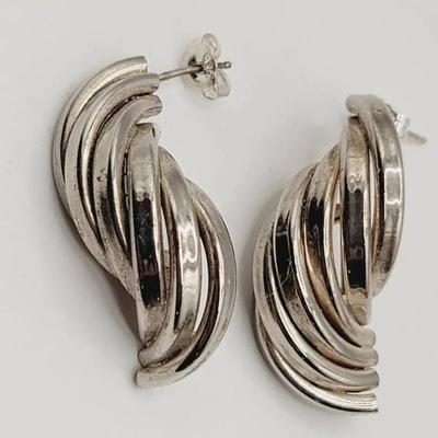 Sterling 925 Domed Swirl Earrings 