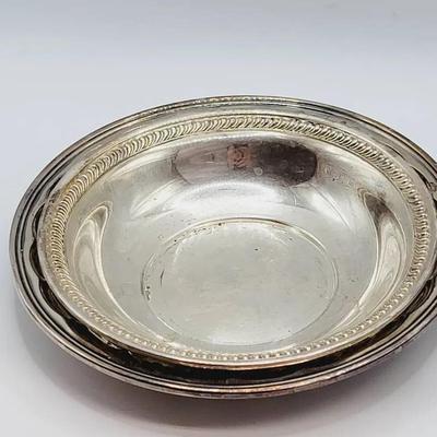 2 Pc Sterling Bowls Some Wear Both Marked Tested 162g