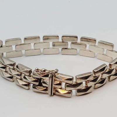 925 Milor Chunky Italian Sterling Silver Bracelet 