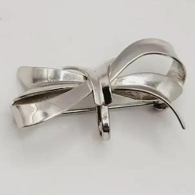 Sterling Keeper Pin in Bow Design - Hold on to Your Watch Eyeglasses Etc