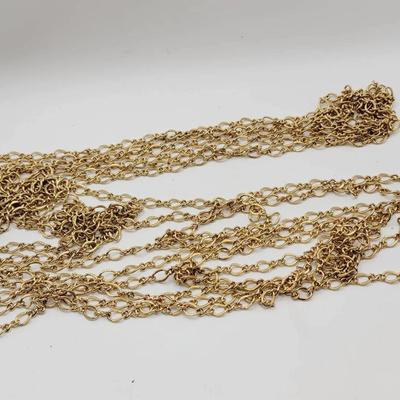 Gold Tone Chain for Jewelry Making - Many Many Feet 3 Pieces