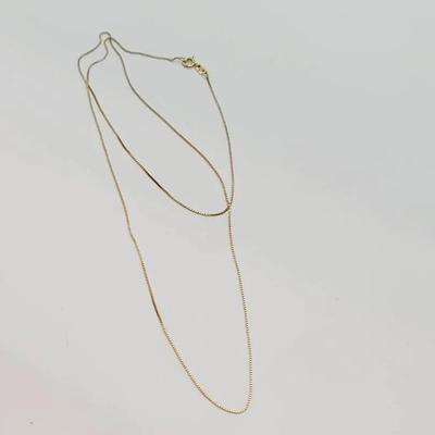 14k Yellow Gold Box Chain Necklace 1g