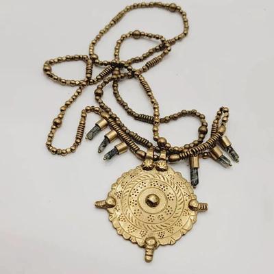 Jaisalmer Sol Pendant Necklace Brass