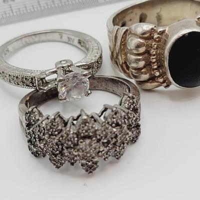 Sterling Rings TLC Condition 3pc 