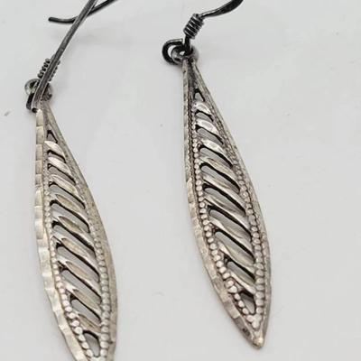 Sterling 925 Pierced Drop Earrings Vintage Silver