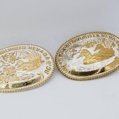 1980s Ducks Unlimited Belt Buckles 2 Pc 