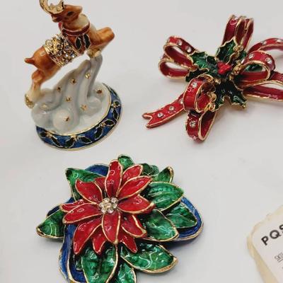 Replacement Lid Decor Pieces Gorham Jewelry Boxes - 3 Pc