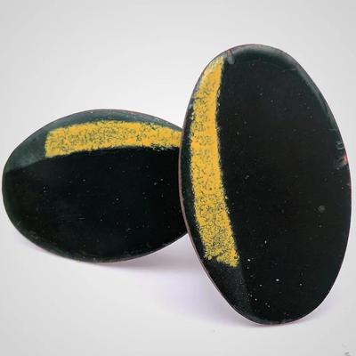 Sale Photo Thumbnail #35: Mid Century Copper and Enamel Cufflinks