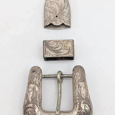 Sale Photo Thumbnail #112: Sterling Silver Sunset Trails 3 Piece Buckle Set