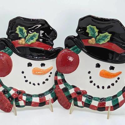 Sale Photo Thumbnail #167: Two Fitz and Floyd Snowman Plates