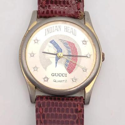Sale Photo Thumbnail #115: Indian Head *Gucci Watch with Drk Red Band, New Battery