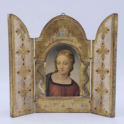 Sale Photo Thumbnail #89: Vintage Traveling Florentine Icon of Madonna Made in Italy