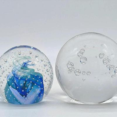 Sale Photo Thumbnail #160: 1993 Caithness Scotland Collectors Club Paperweight | Clear Bubbles Paperweight