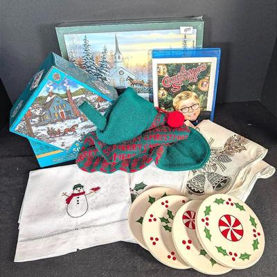 Sale Photo Thumbnail #226: Christmas Lot | Puzzles | Coasters | A Christmas Story Movie | Linens 