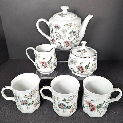 Sale Photo Thumbnail #174: Andrea by Sadek Foral Teapot | Creamer & Sugar | Tea or Coffee Cups