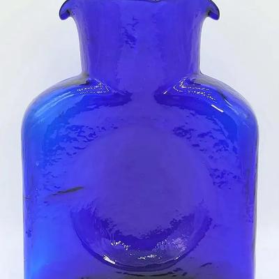 Sale Photo Thumbnail #86: Blenko Blue Glass Double Spout Water Bottle