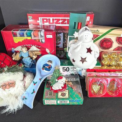 Sale Photo Thumbnail #233: Christmas Box Lot | Puzzle | Holiday Lights | Ornaments | Nutcracker CDs | Christmas Decor 