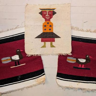 Sale Photo Thumbnail #29: 3 Small South American Woven Tapestries 