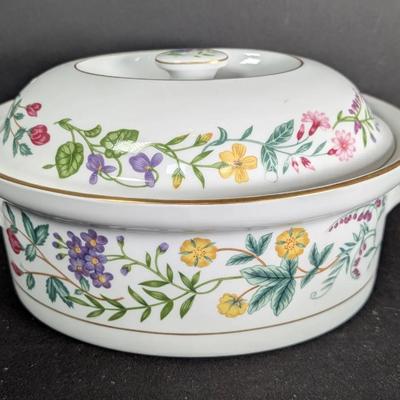 Sale Photo Thumbnail #177: Royal Worcester Floral Lidded Casserole Made in England