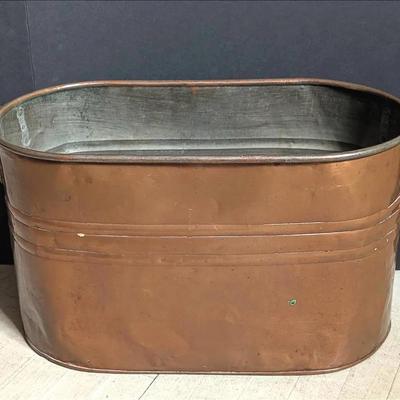 Sale Photo Thumbnail #189: Copper Boiler Wash Tub with Wooden Handles